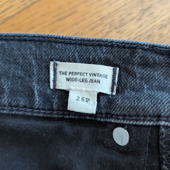 Madewell The Petite Perfect Vintage Wide-Leg Jean in Belmere Wash Black Size 26P - Picture 7 of 8